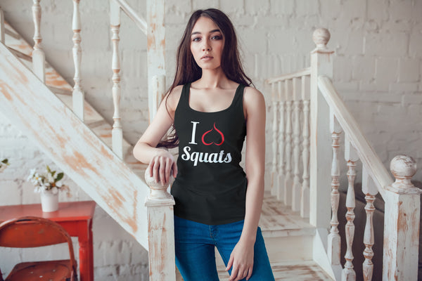 I LOVE SQUATS Tank Top Black